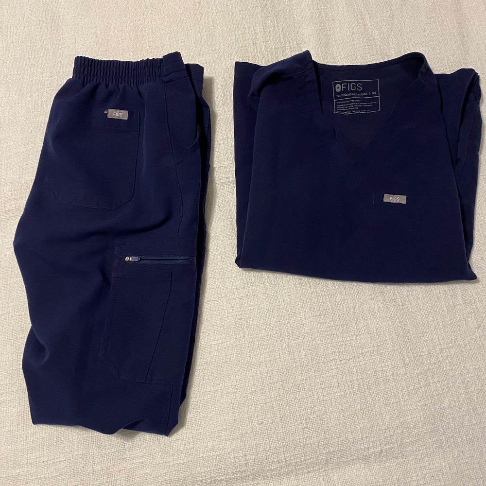 Figs Navy Blue Scrub Set